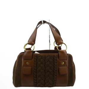 Rare Chloe Brown Leather and Knit Satchel